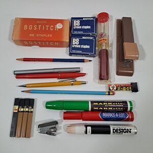 VTG Stationary Staple Stapler Xacto Pentel SANFORD Eberhard MARKette Bostitch